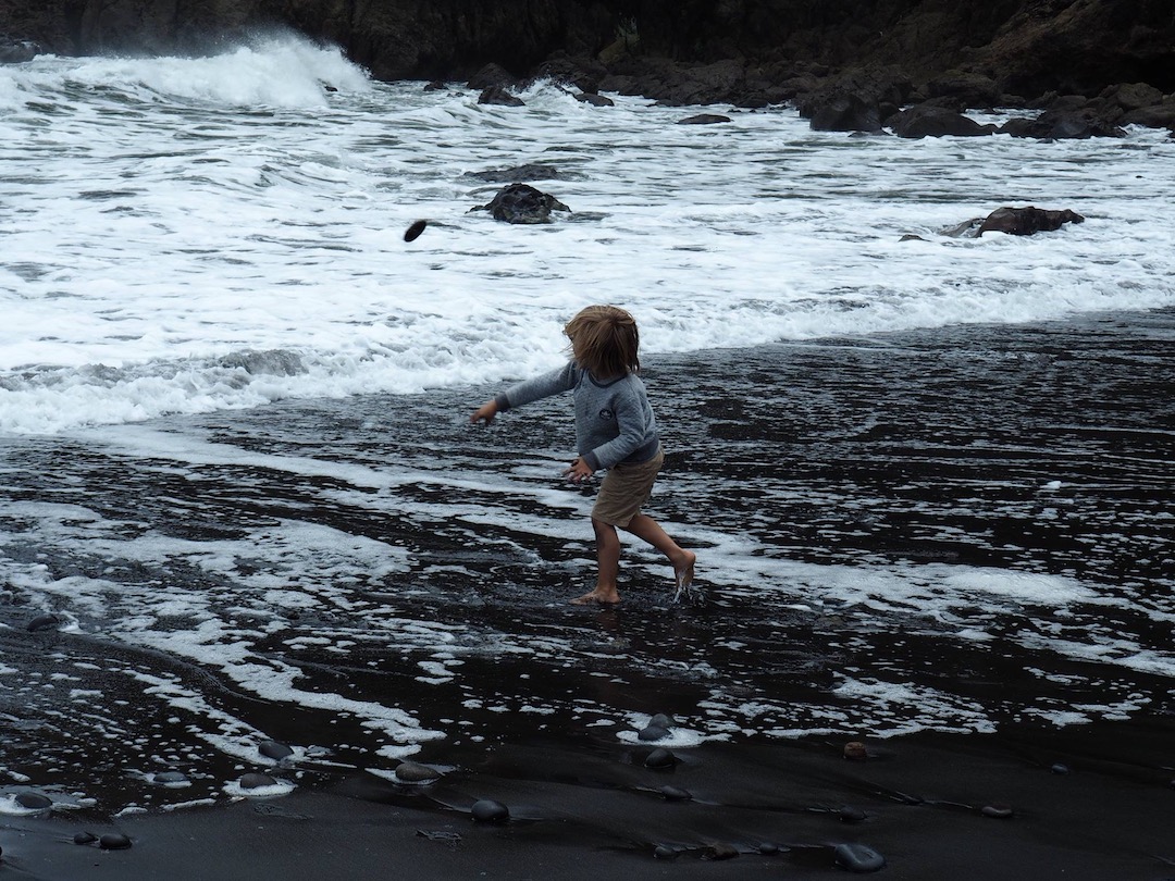 Child at the beach. .